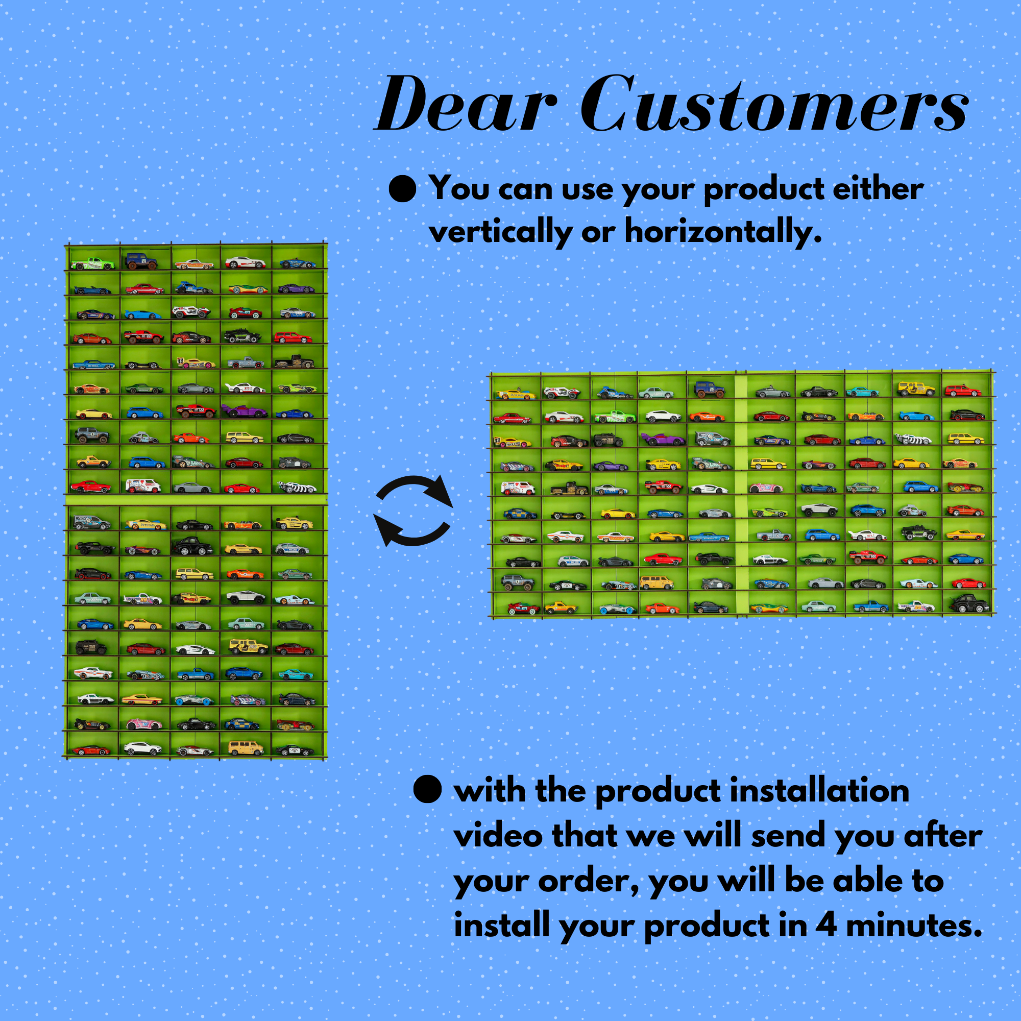 GREEN Toy Car Display Case