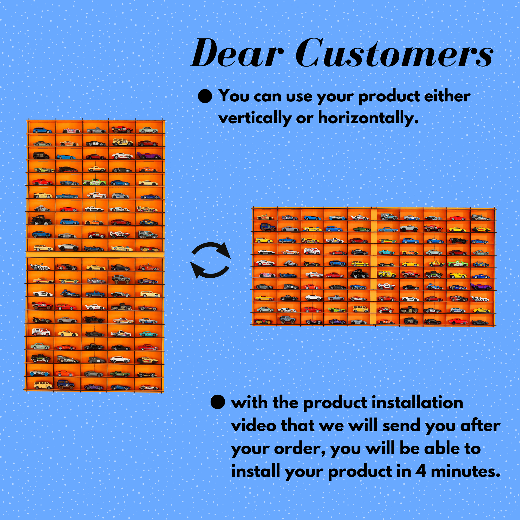 ORANGE Toy Car Display Case