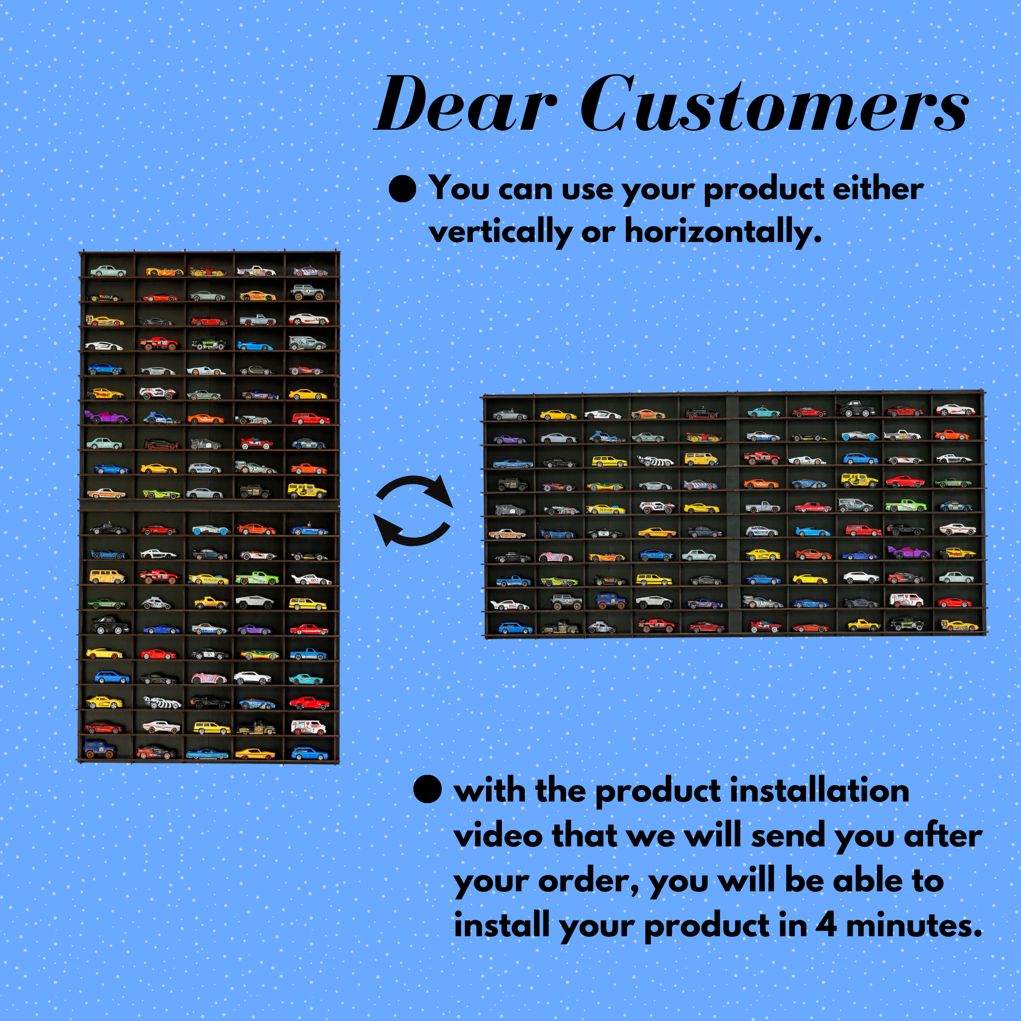 BLACK Toy Car Display Case