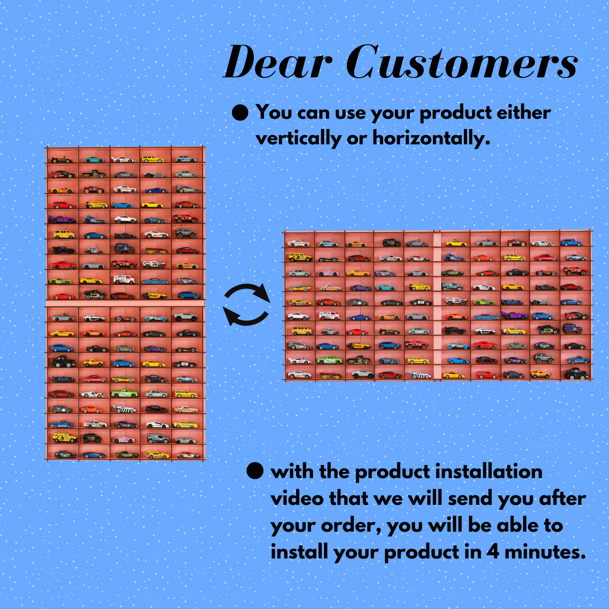 PINK Toy Car Display Case