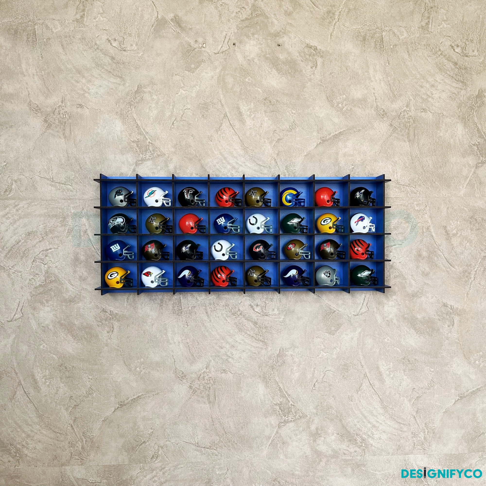 BLUE NHL Mini Helmet 32 Display Case