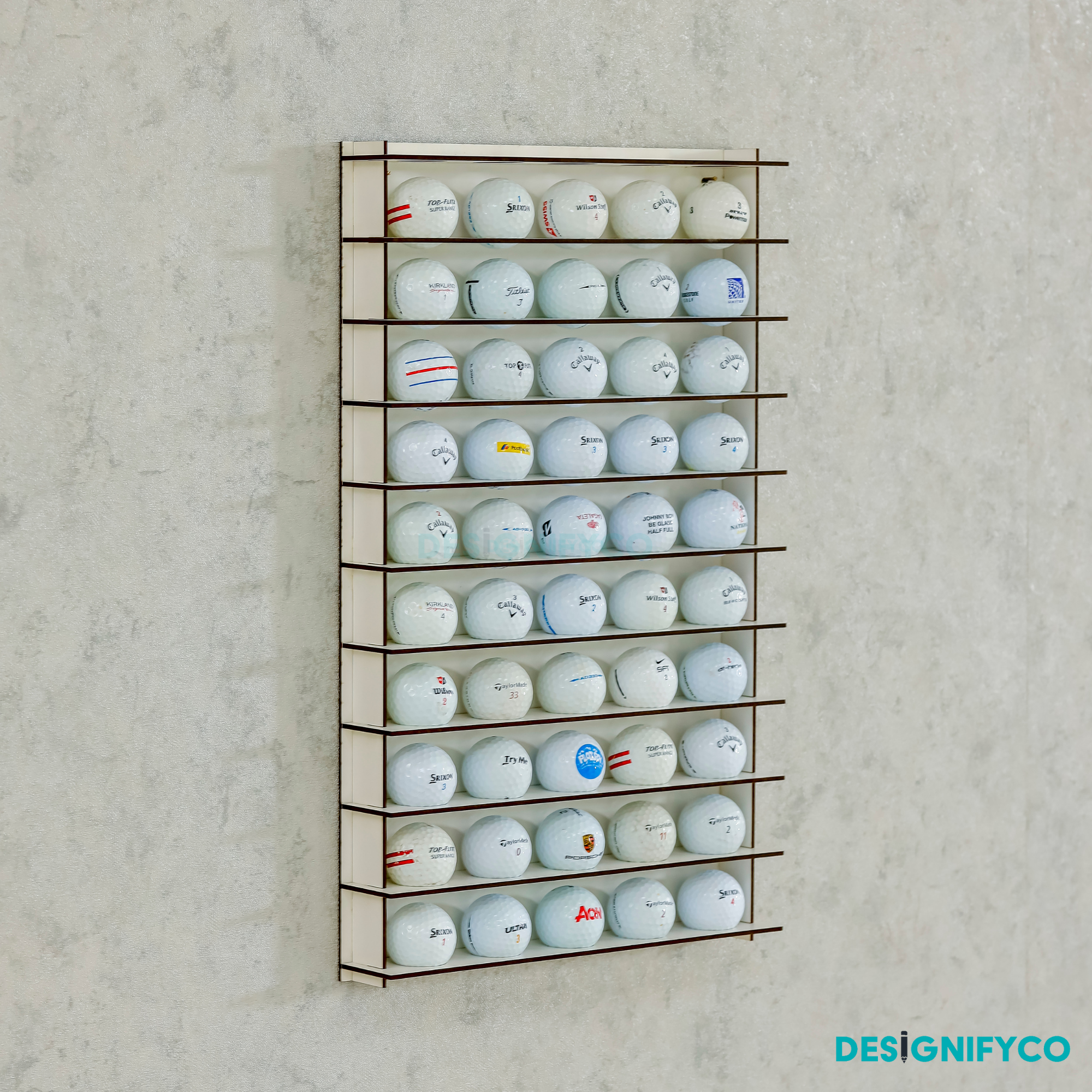 White Golf Ball Display For 50 Golf Ball