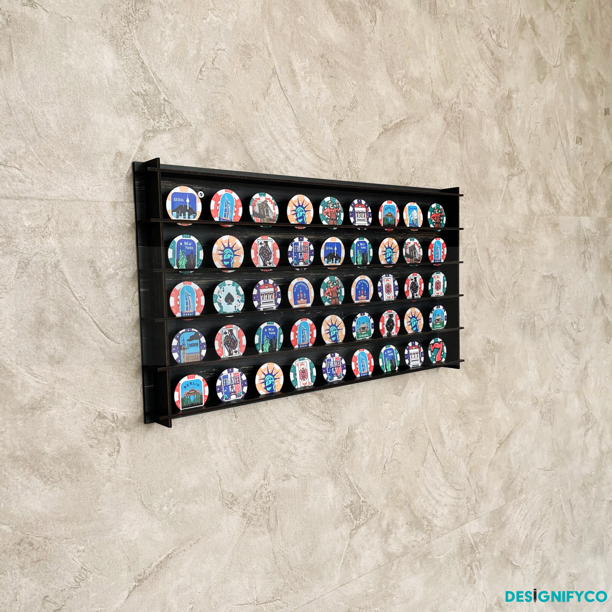 OLD BLACK Casino Chip 45 Display Case