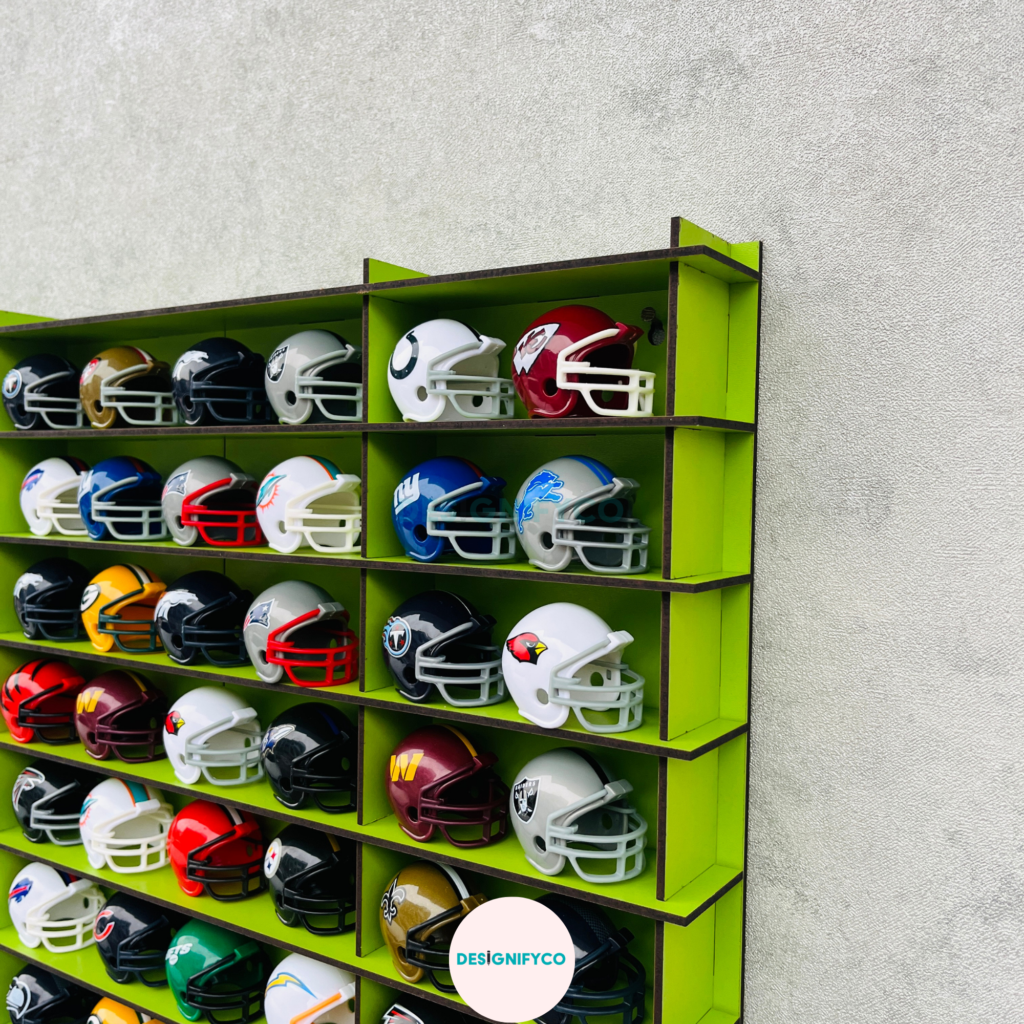 GREEN NHL Mini Helmet 80 Display Case