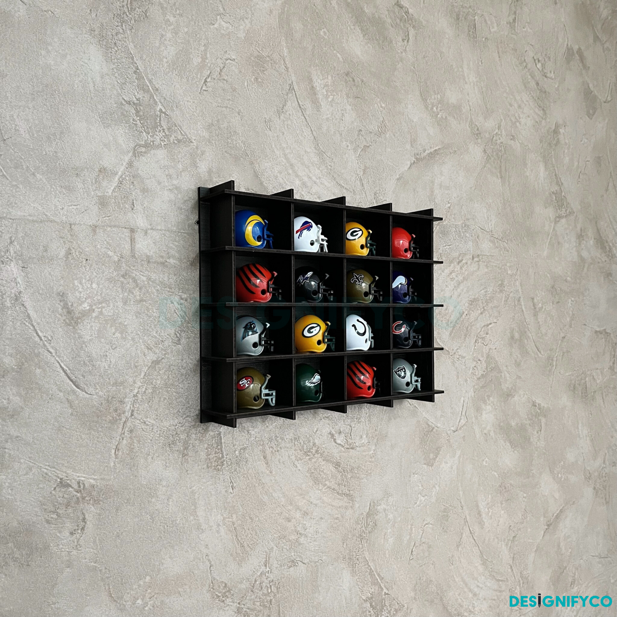 OLD BLACK NHL Mini Helmet 16 Display Case