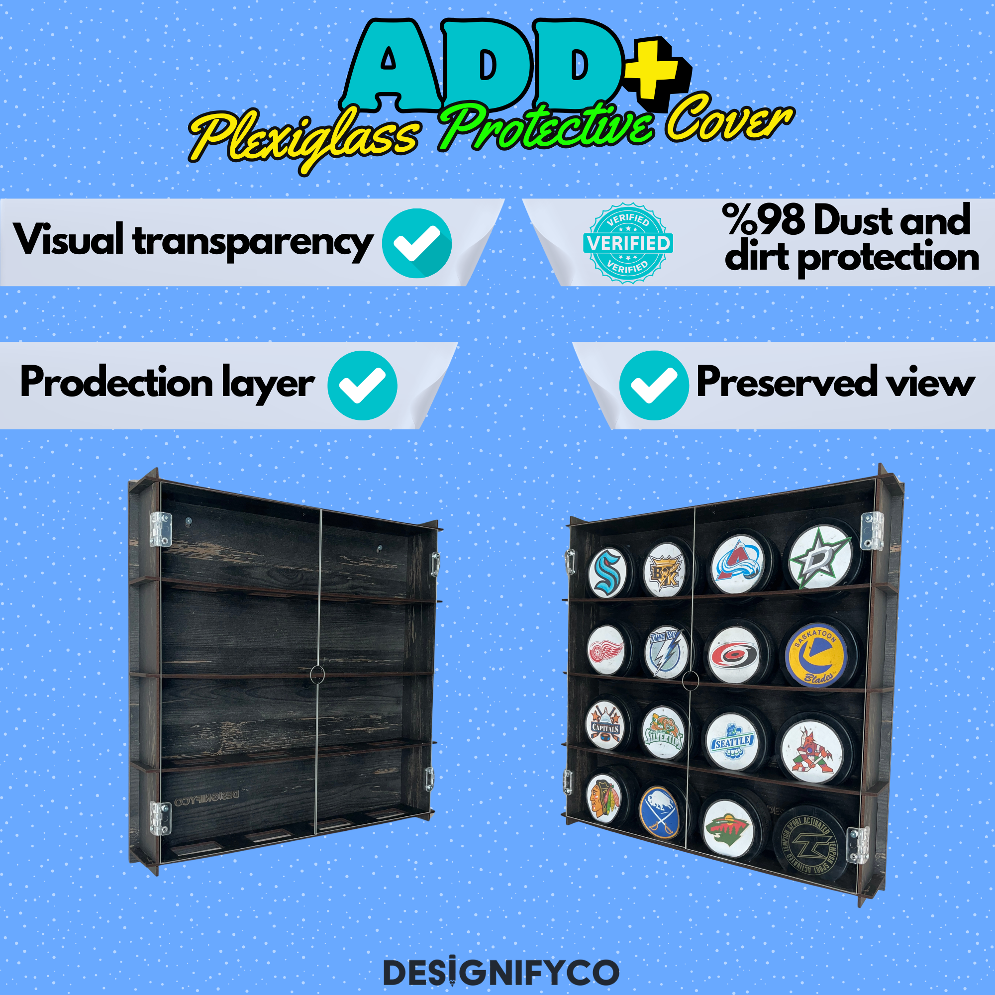 OLD BLACK Hockey 16 Display Case