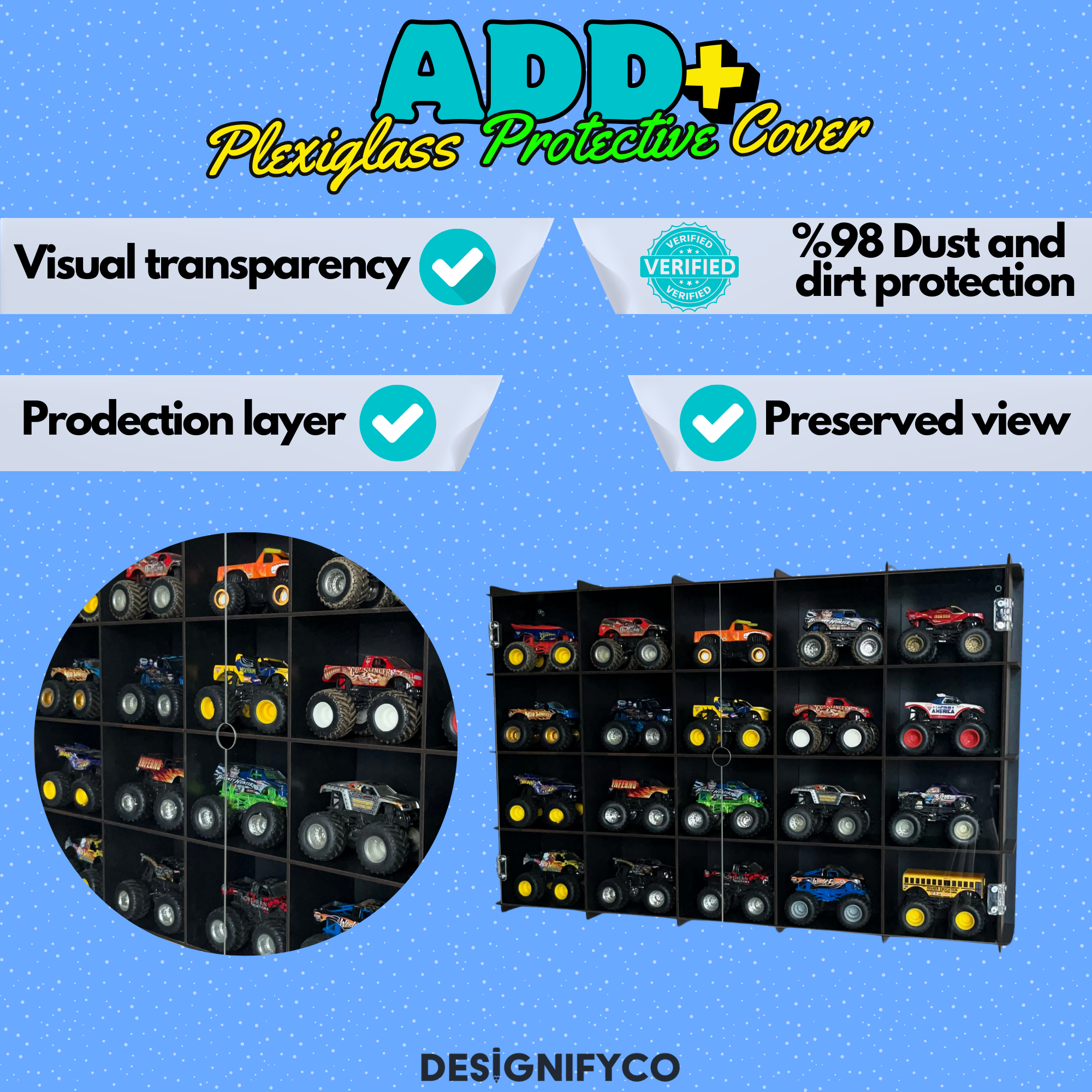 White Monster Car Display Case